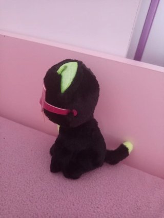Peluche gato negro gafas rosas