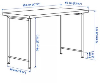 Mesa de escritorio de oficina 120x60cm