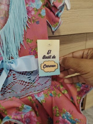 Traje flamenca talla 24 a 36m con Zapatos y Acceso