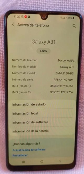Samsung A31 Negro