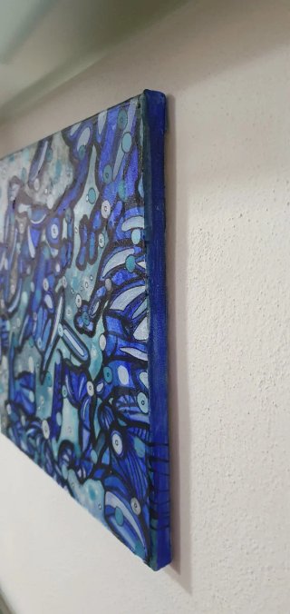 Quadro astratto su tela dipinto 30x30