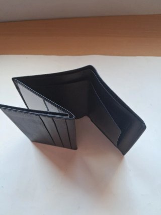 Cartera billetera caballero imitación piel negra
