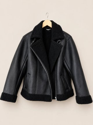 Chaqueta aviador mujer negra