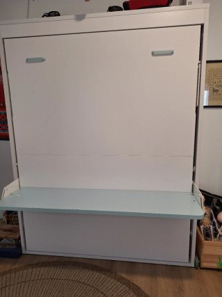 Cama abatible doble con escritorio