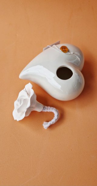 Diffusore Cuore Porcellana. Diffusor Corazon