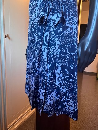 Vestido vintage blanco y azul 60-70