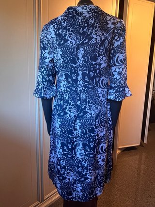 Vestido vintage blanco y azul 60-70