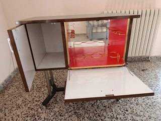Mueble bar TV madera y metal