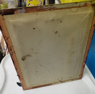 Quadro paesaggio tempra con cornice legno oro