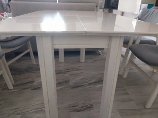 Mesa de comedor blanca extensible LACADA BLANCA