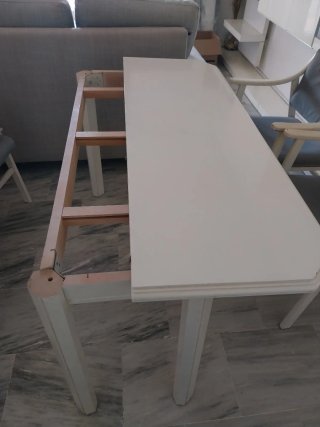 Mesa de comedor blanca extensible LACADA BLANCA