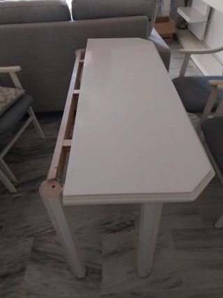 Mesa de comedor blanca extensible LACADA BLANCA