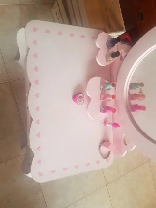Toeletta per bambini rosa con specchio