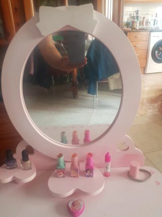 Toeletta per bambini rosa con specchio
