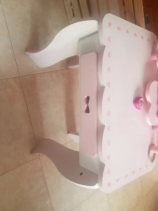 Toeletta per bambini rosa con specchio