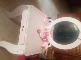 Toeletta per bambini rosa con specchio