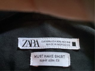 Camisa Zara Negra Talla XXL