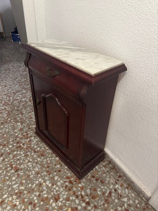 Mesita Auxiliar Madera y Mármol