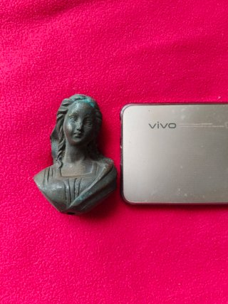 Figura bronce religiosa antigua siglo XIX