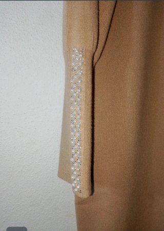 Vestido largo de punto beige talla S/M nuevo