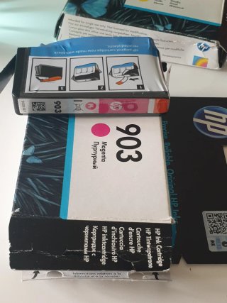4 Tintas HP 903 (Negro, Cyan, Magenta, Amarillo).