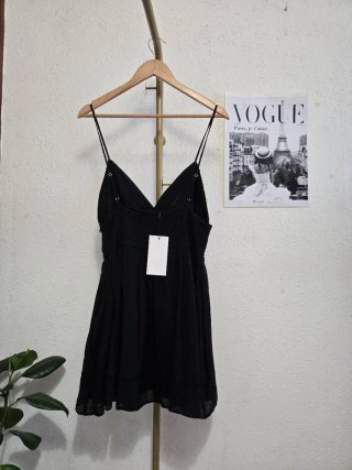 Vestido Zara Negro Bordado Talla M