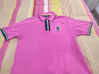 Polo Psycho Bunny Rosa Multicolor