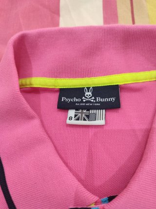 Polo Psycho Bunny Rosa Multicolor
