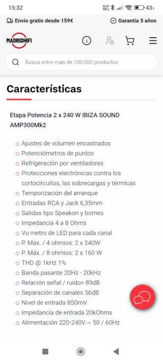 Amplificador Ibiza 300 Negro