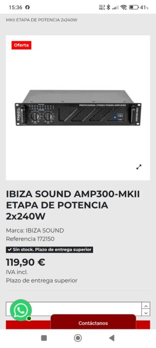 Amplificador Ibiza 300 Negro