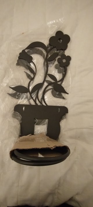 2 Fioriere in metallo a forma di fiore