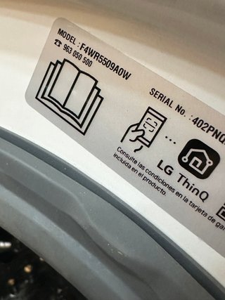 Lavadora 9kg 1400rpm Inteligente LG F4WR5509A0W