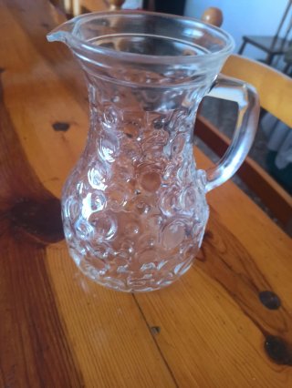 Jarra y 6 vasos retro cristal