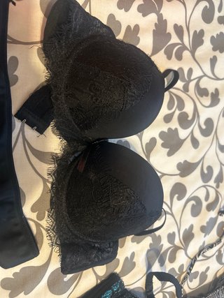 Conjunto Sujetador y Braguita Encaje Negro/Turques