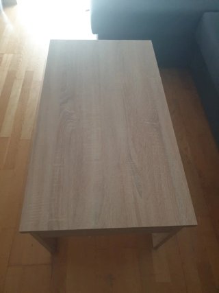 Mesa de centro elevable madera clara