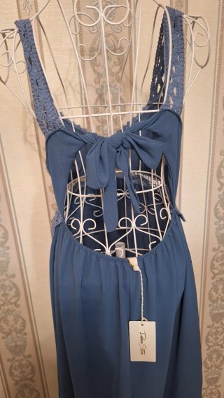 Vestido Crochet Veraniego Azul