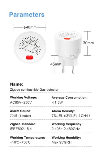 Detector fugas de Gas WiFi Tuya