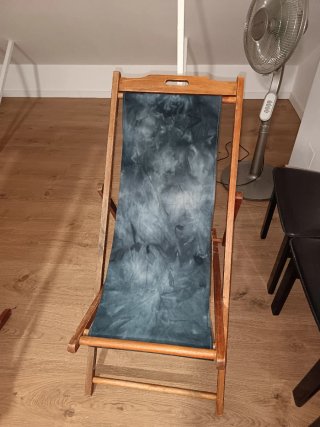 Hamaca plegable, madera y tela tinte degradado