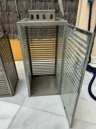 Set de 3 Farolas de metal y cristal
