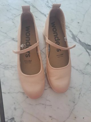 Zapatos Mary Jane Beige/Rosa Talla 39