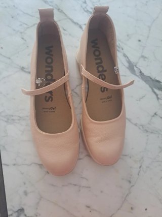 Zapatos Mary Jane Beige/Rosa Talla 39