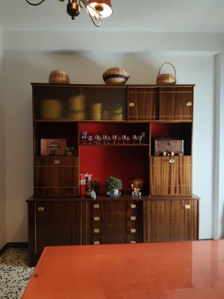 Mueble Bar Antiguo Madera y Cristal