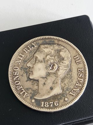 5 Pesetas Plata Alfonso XII 1876