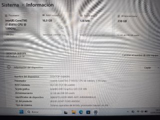 HP Laptop Intel Core i7-8565U 16GB RAM