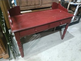 Mesa Escritorio antiguo Rojo con Cajones