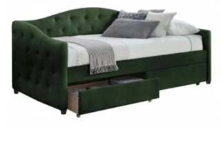 Cama Terciopelo Verde Oscuro
