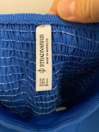 Top azul escote cuadrado