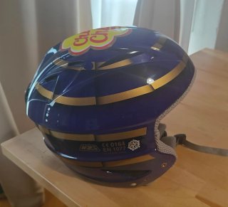 Casco Chupa Chups Azul y Dorado