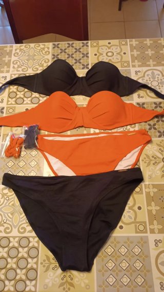 Bikini Ysabel Mora Negro y Rojo
