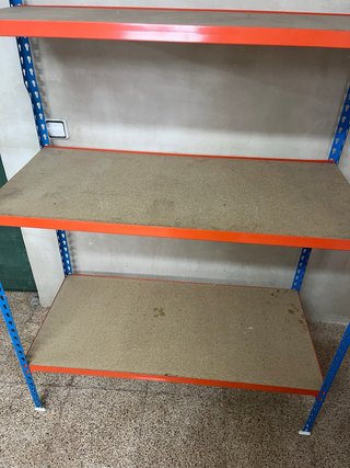Estantería metálica 4 baldas naranja/azul